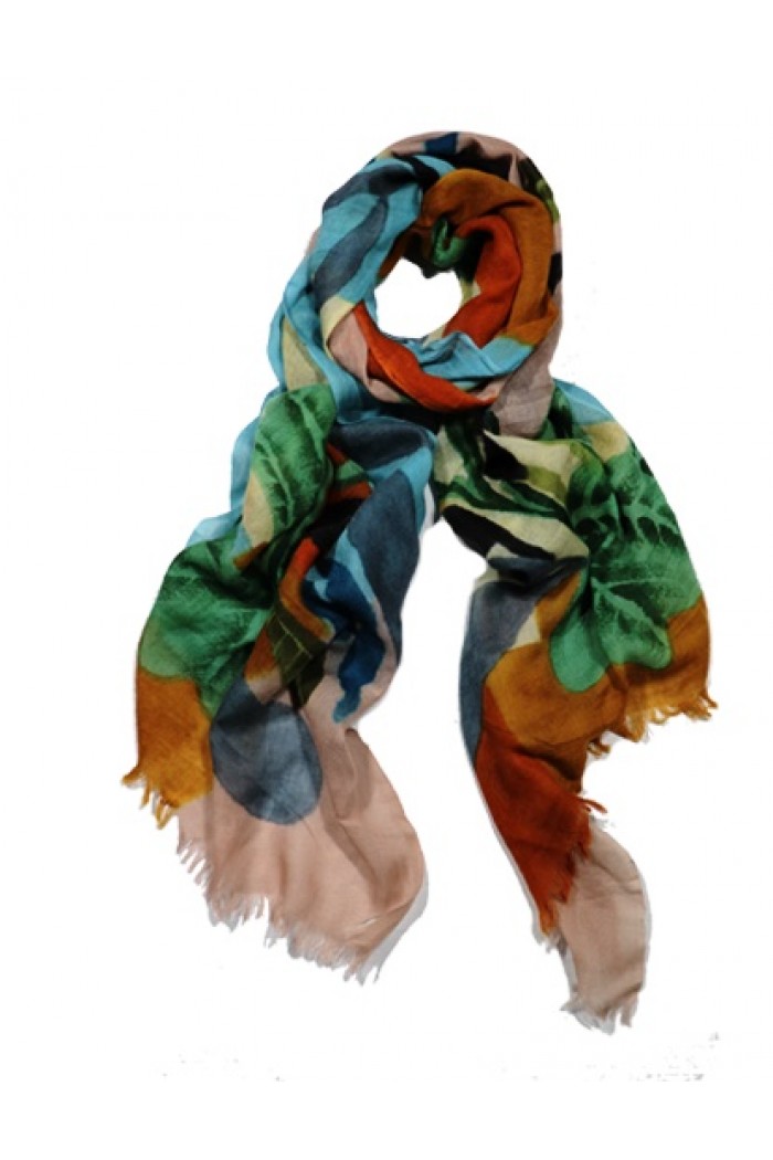 TWILL WOOL HAND PAINTED SCARF